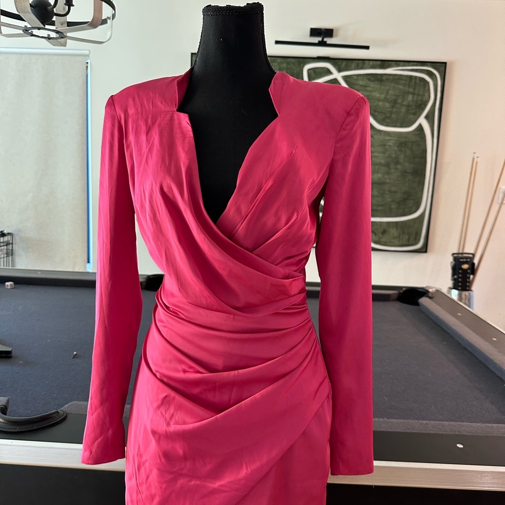 House of CB Hot Pink Draped Mini Dress